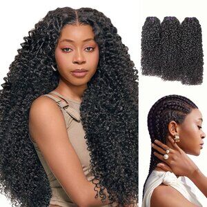Human Hair Bundles Burmese Curly 20 22 24 Inch Virgin Natural Black Soft